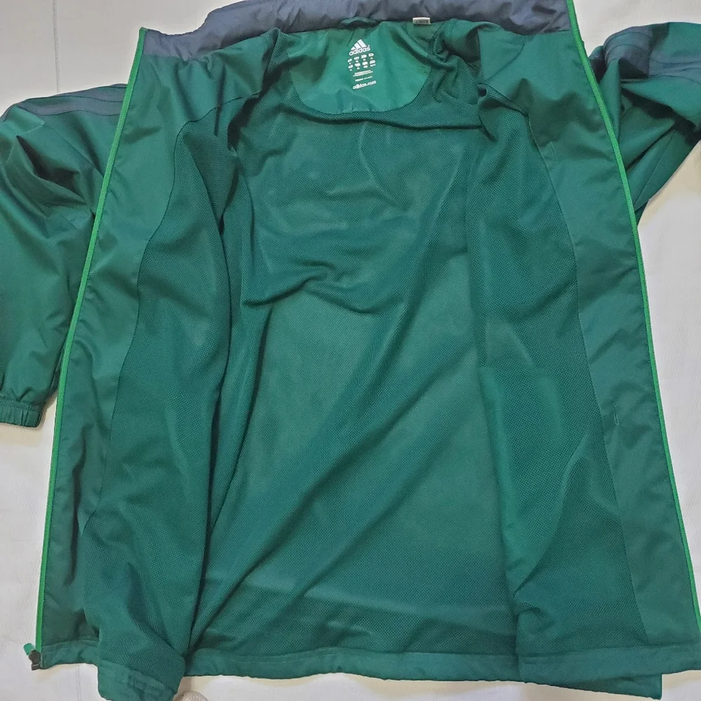 Adidas All Weather Jacket Stow Away Hood Green Mens XL